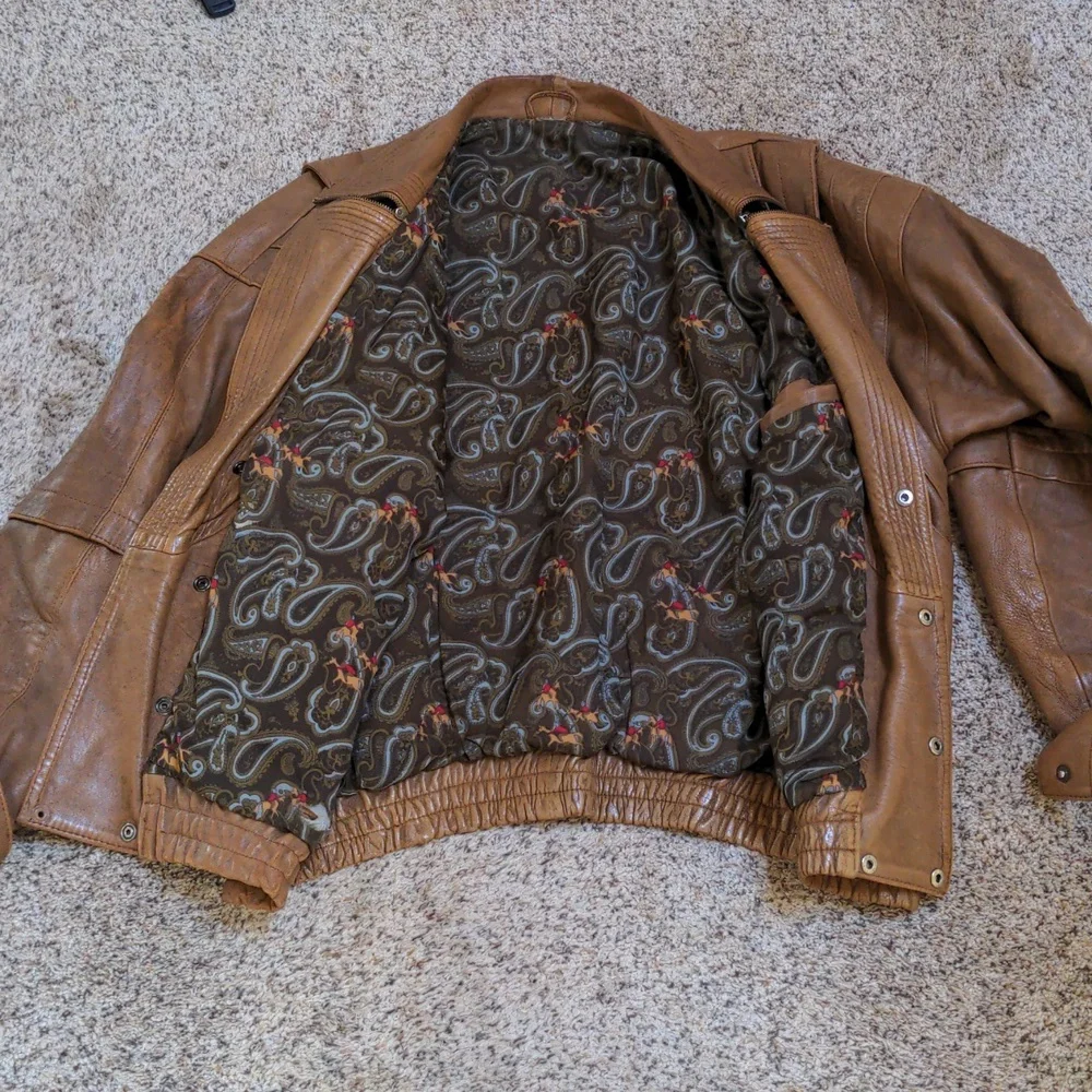 Vintage Leather Coat Jacket